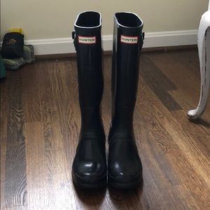 Black Tall Gloss Hunter Boots